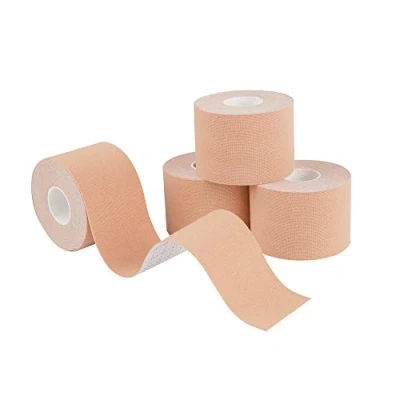 Obrázek PHYTOP Kineziologie Tape Podpora kolen a svalů, kineziotapes sportovní páska pro boj proti bolesti fyzioterapii (balení 4 ks béžová)