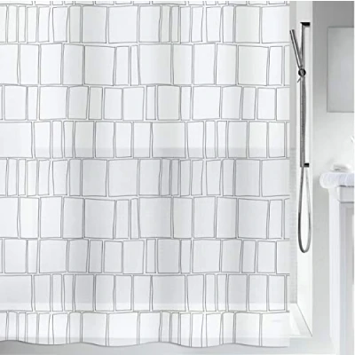 Obrázek Spirella Anti Schimmel Duschvorhang Bakteriell, waschbar, wasserdicht, Peva, „Construct“ 180x200cm Weiß