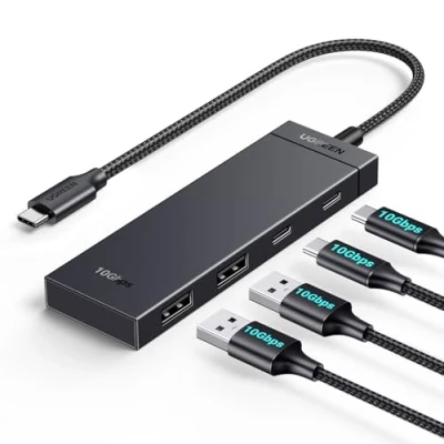 Obrázek UGREEN USB C rozbočovač 10 Gbps, adaptér s 2*USB 3. 2 a porty, vysokorychlostní Multiport Splitter pro iPhone 16 Serie, Galaxy S24, MacBook Pro, iMac, iPad Chromebook další