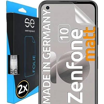 Obrázek 2x se® 3D ochranná fólie antireflexní pro Asus Zenfone 10, proti prachu, 100% otisky prstů a kompatibilní s FaceID, jednoduchá instalace bez bublin, ultra čirá, odolná nárazům, z Německa