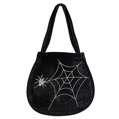 Obrázek Widmann 8173W Hexen Handtasche, mit Spinne und Spinnennetz bedruckt, Schwarz, Kostüm, Accessoire, Halloween, Karneval, Mottoparty