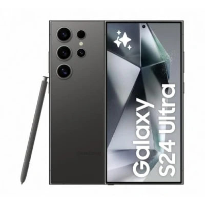Obrázek Samsung Galaxy S24 Ultra AI smartphone, Android mobilní telefon bez smlouvy, 12GB RAM/256GB paměť, kamera 200 MP, pero S Pen, dlouhá výdrž baterie, titanová černá, záruka výrobce 3 roky