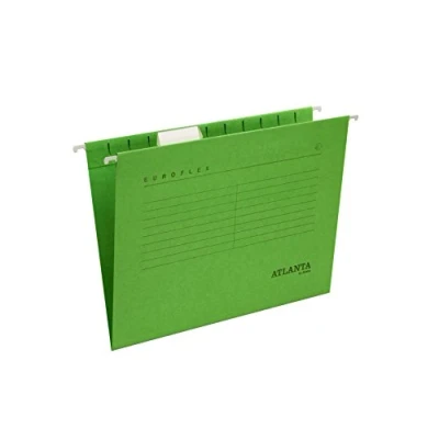 Obrázek Jalema 2652742500 Hängemappen Euroflex, Hängeregister DIN A4, seitlich offen, Sichtreiter, FSC® zertifiziert, 25er Packung, grün