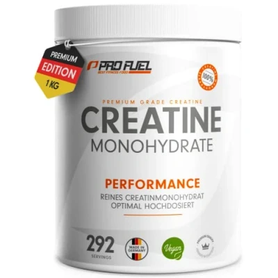 Obrázek Kreatin monohydrát prášek 1 kg / 1000 g čistého kreatinového monohydrátu v mikronizované kvalitě optimálně vysoké dávky prášku bez přísad, 100% veganský zásoba na 292 dní