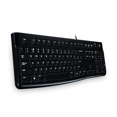 Obrázek Logitech K120 Kabelová Business klávesnice pro Windows a Linux, USB připojení, tiché psaní, robustní, ochrana proti stříkající vodě, stojan klávesnice, ukrajinské rozložení černá