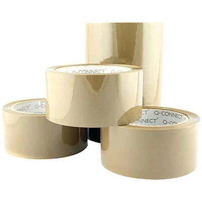 Obrázek Q Connect KF04381 Paketklebeband / Verpackungsklebeband, sehr leise beim Abreißen, Braun X 6