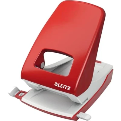 Obrázek Leitz Silná kancelářská děrovačka z kovu, na 40 listů, kolejnice s údaji o formátu, ergonomický design, černý, 51380095