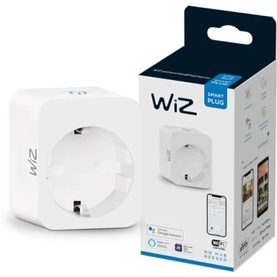 Obrázek WiZ chytrá zásuvka, ovládání přes aplikaci/hlas WLAN, jednotlivé balení, bílá