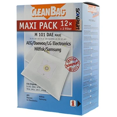 Obrázek Scanpart Sáčky do vysavače Maxi Pack M 101 DAE; jako originál: AEG vel. 50S; Samsung VM54, VM77, VP78, VP95B; Daewoo SB90; LG Electronics TB36