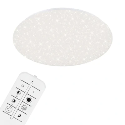 Obrázek Briloner Svítidla LED stropní svítidlo s hvězdným dekorem, lampa stmívatelná, nastavitelná teplota barev, 40 W, 4000 lumenů, Ø: 49,5 cm, bílá