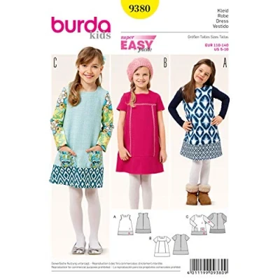 Obrázek Burda střih na šaty B9380 Papír střihový 19 x 13 1 cm bílá