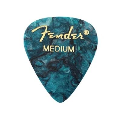 Obrázek Fender 351 Shape Premium trsátka (12 kusů) pro elektrickou kytaru, akustickou mandolínu a basovou střední, oceánovou tyrkysovou kytaru