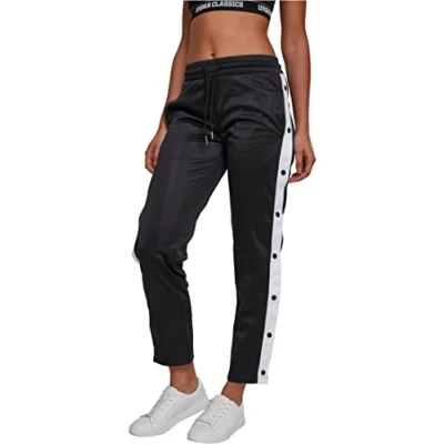 Obrázek Urban Classics Ladies Button UP Track Pants Teplákové kalhoty, Ženy, Velikost: XS, Black/white