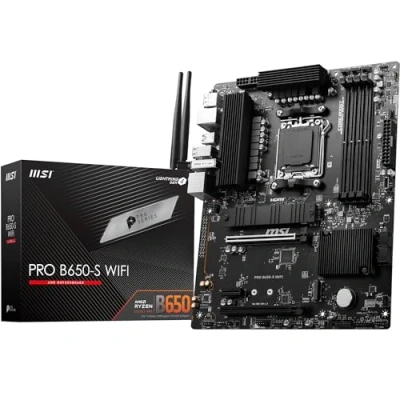 Obrázek MSI Základní deska PRO B650 S WiFi, ATX podporuje procesory AMD Ryzen 7000, AM5 DDR5 Memory Boost 6000+MHz/OC, 2 x PCIe 4.0 x16, M.2 Gen4, Wi Fi 6E