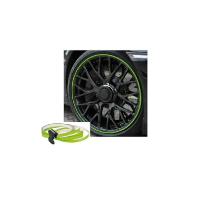 Obrázek FOLIATEC PIN Striping ráfky design auto ozdobné proužky nálepka na okraj ráfků pro 4 ráfky, neonově zelené