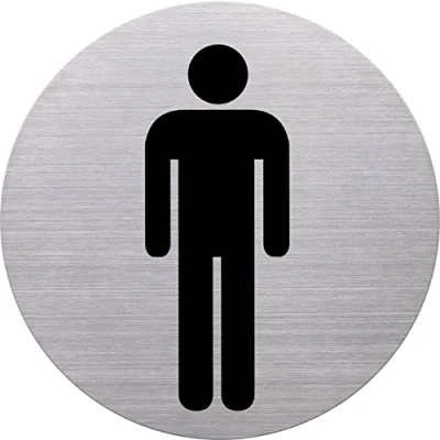 Obrázek Helit H6270900 piktogram WC pánské, průměr 115 mm, samolepicí s Klebepad, Litinový
