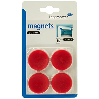 Obrázek Legamaster Lepicí magnety C a blister, cca 1000 g, 35 mm, červená