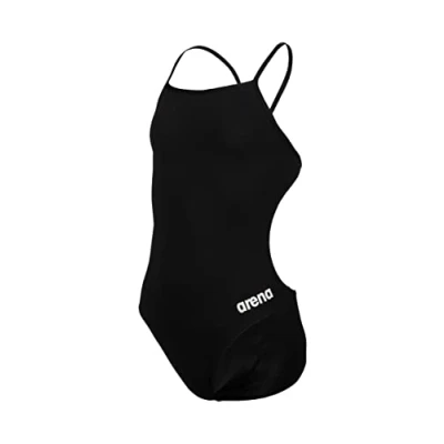 Obrázek ARENA Mädchen Girl&#039;s Team Swimsuit Challenge Solid Badeanzüge, Black white, 152 EU