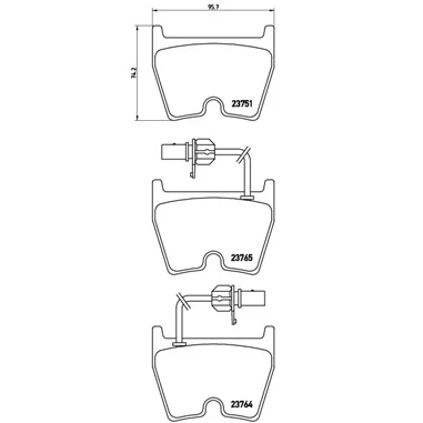 Obrázek Sada brzdových destiček, kotoučová brzda BREMBO P 85 078