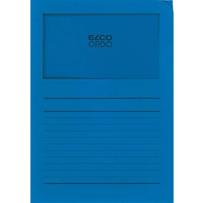 Obrázek Elco 73695.33 Ordo classico Verpackung mit 10 Dokumentenhülle aus Papier Linienaufdruck, 220x310, 120g, königsblau, Fenster: ja, Deep Blue