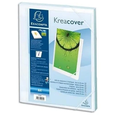 Obrázek Exacompta 59589E Archivní krabice Kreacover (z PP 700μ, zadní 25 mm, A4, 21 x 29,7 cm) 1 kus bílá