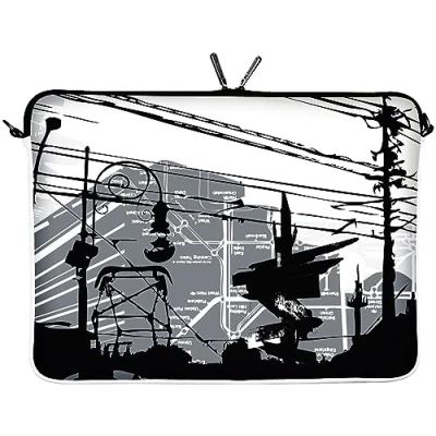 Obrázek Digittrade LS124 15 CityLife Designer MacBook Pro palců taška z neoprenu do 39,1 cm (15,6 palců) Mac Book Ochranné pouzdro PC Computer Obal Bag šedo bílá