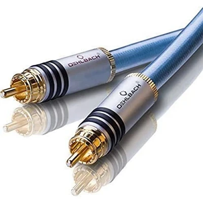 Obrázek Oehlbach XXL Series 2 High End Stereo Audio Cinch kabel (Made in Germany, vícenásobné stínění, měď, RCA konektor) x 1,5 metru modrý