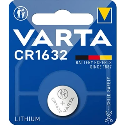 Obrázek VARTA Knoflíková baterie CR1632, 1 kus, Lithium Coin, 3 V, bezpečné balení pro malé elektronické přístroje klíče od auta, dálkové ovládání, váhy