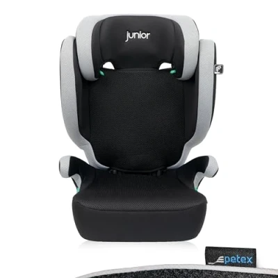 Obrázek PETEX dětská autosedačka s ISOFIX Basic Plus i Size, norma podle ECE R129, pro děti od cca 100 150 cm, výškově nastavitelná v šedé barvě, 1 kus