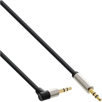 Obrázek InLine 99222 Slim Audio kabel jack 3,5 mm ST/ST, úhlový, stereo, 2 m