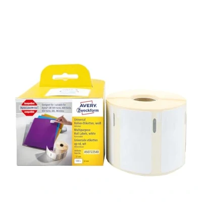 Obrázek AVERY Zweckform AS0722540 Dymo LabelWriter etikety kompatibilní s S0722540 (57x32mm, 1 role1 000 odstranitelné nálepky, samolepicí, pro tiskárnu štítků LW / popisovací přístroj/páska na etikety)