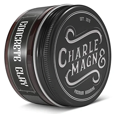 Obrázek Charlemagne Concrete Clay 100 ml, super silné držení pánská pomáda na bázi vody matná Made in Germany Wax pro Slickback vlasový vosk muže Pánské styling jíl