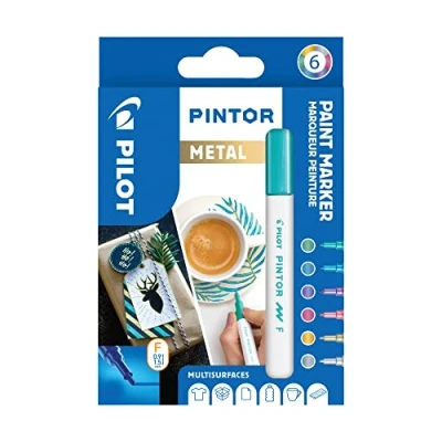 Obrázek PILOT PINTOR, kreativní popisovač, 6dílná sada &quot;Metallic&quot;, F