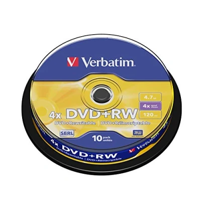 Obrázek Verbatim DVD RW 4x4. 7GB, balení 10 ks, polotovary popisovatelné, 4násobná rychlost hoření &amp; Hardcoat Scratch Guard, prázdné, prázdné přepisovatelné, rewritable