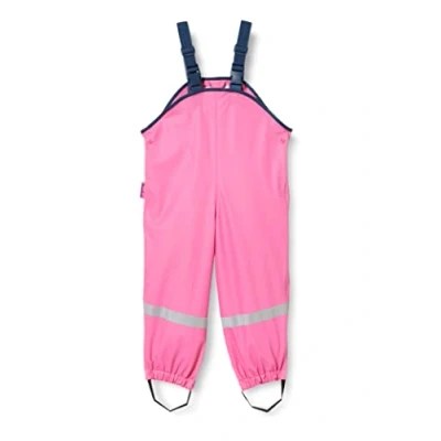 Obrázek Playshoes Unisex dětské nepromokavé kalhoty s laclem do deště bez podšívky větru a oděv deště, Pinky Rose