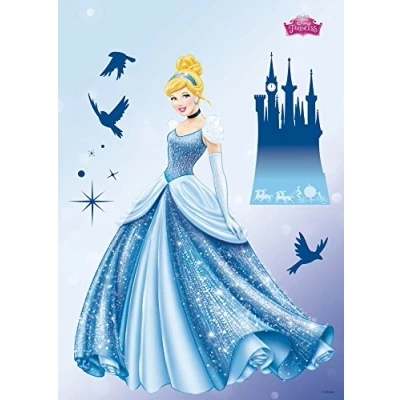 Obrázek Komar Disney Deco nálepka PRINCESS DREAM 50 x 70 cm samolepka na zeď, nástěnný obraz, princezna, popelník, zámek, dětský pokoj 14016h
