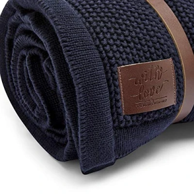 Obrázek The Little Green Sheep Babydecke, Bio Strick Fleece, Midnight