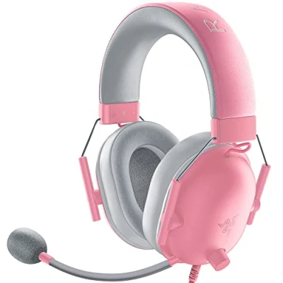 Obrázek Razer BlackShark V2 X multiplatforma kabelová esportní náhlavní souprava (Triforce 50mm ovladač, rozšířené pasivní potlačení hluku, 7.1 Surround Sound, Hyperclear Cardioid Mic) Quartz růžová