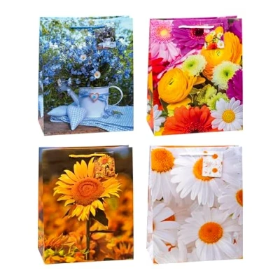 Obrázek TSI Dárkové sáčky BLUMEN MIX, balení 12 kusů, velikost: Velká (VxŠxH32 x 26 13,5 cm), č. 84313