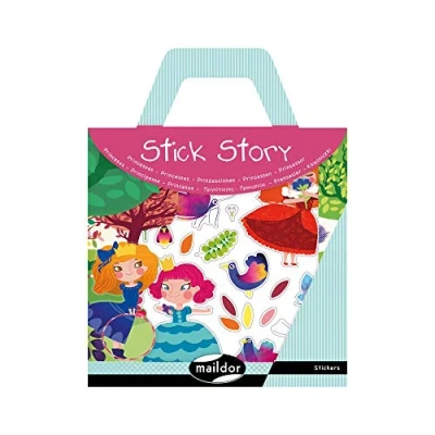 Obrázek Maildor 566404O Packung Stick&#039;Story (4 Stickerbögen und 2 Kulissen, ideal für Kinder ab 5 Jahren, Prinzessin) 1 Pack
