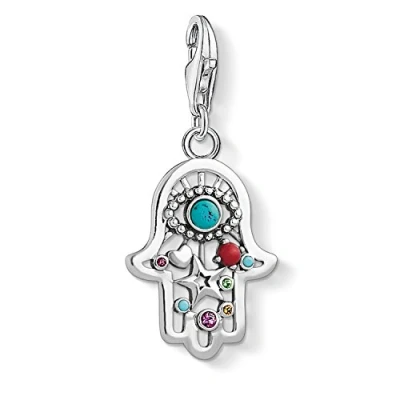 Obrázek Thomas Sabo Dámský elegantní přívěsek Fatimas Hand Charm Club 925 Sterlingové stříbro 1464 333 7, stříbro, Tyrkys