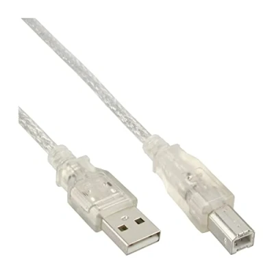 Obrázek InLine 34557T USB 2.0 kabel, A na B, transparentní, 7 m, 1 kus
