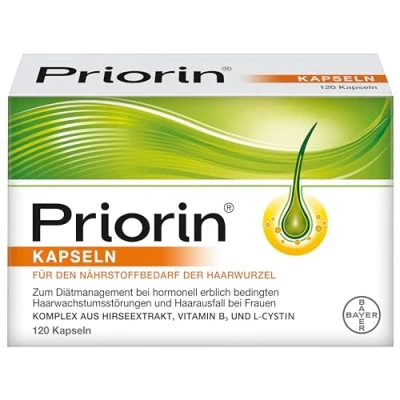 Obrázek Priorin kapsle vlasové s živinami pro kořínky při hormonálně dědičném vypadávání vlasů a poruchách růstu 1 x 120 kapslí