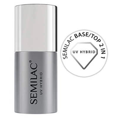 Obrázek Semilac Základ/top 2v1 podkladový lak a vrchní 7 ml Inovativní UV LED top Base Coat pro hybridní na nehty chrání před zraněním