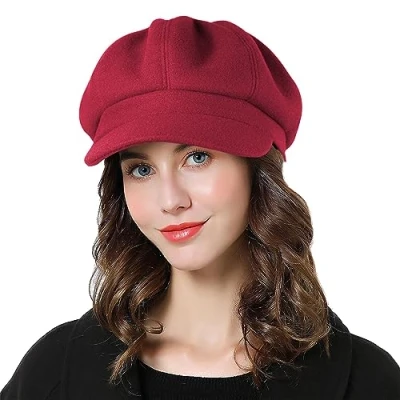 Obrázek Superora Damen Ballonmütze Schirmmütze Wintermütze Kappe Barett Winter Mütze Newsboy Herbst