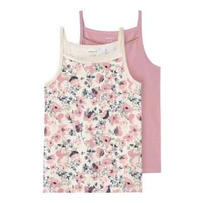 Obrázek Name it Nkfstrap Nostalgia Flower 2 PACK Tílko pro děti, Velikost: 116, rose
