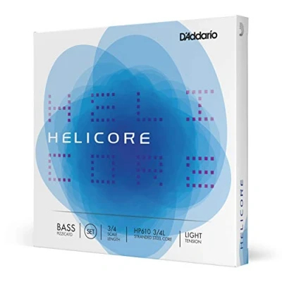 Obrázek D&#039;Addario HP610 3/4L Helicore Kontrabass Saitensatz mehrfach verdrillter Stahlkern 3/4 Light