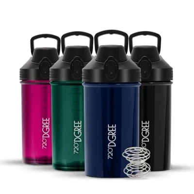 Obrázek 720DGREE Fitness šejkr &quot;uberShaker&quot; 550 ml prémiový proteinový zabezpečený proti vytečení, bez BPA kelímek, kelímek na míchání krémových proteinových koktejlů, posilování, výživa