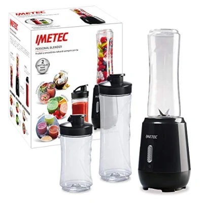 Obrázek Imetec 7866 Mixer mit 2 Take Away Flaschen aus Tritan und 4 Klingen Edelstahl, schwarz