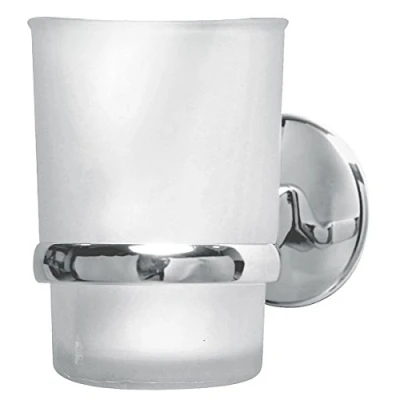 Obrázek Vision 86763 sklo s držákem, H 9,5 x B 7 t 11,5 cm, lesklý povrch, pochromovaný